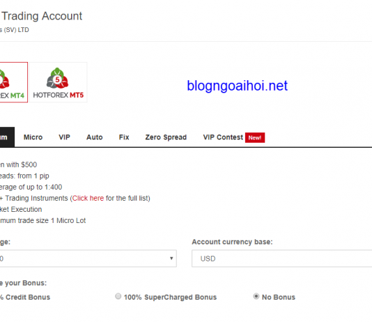 Mở tài khoản Forex-Tài khoản Premium tại hotforex