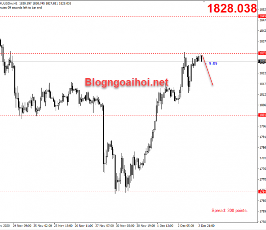 Vàng 3/12-Điều chỉnh nhỏ trước Nonfarm Vàng điều chỉnh giảm trước nonfarm