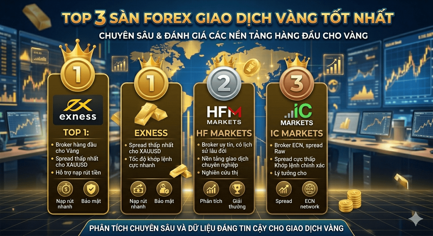 Top 3 sàn giao dịch vàng tốt nhất