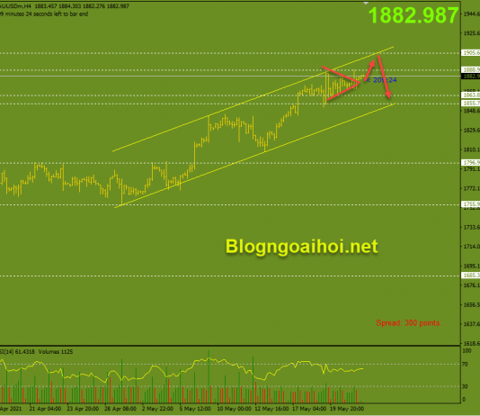 Vàng 24/5-Hướng lên mốc 1900$ Vàng 24/5-Hướng tăng lên 1900