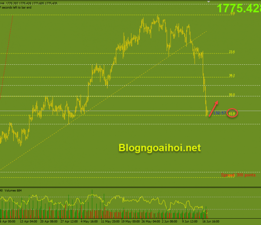 Vàng 18/6-Cầm máu ở Fib 61.8% Vàng 18/6-Fib 61.8%