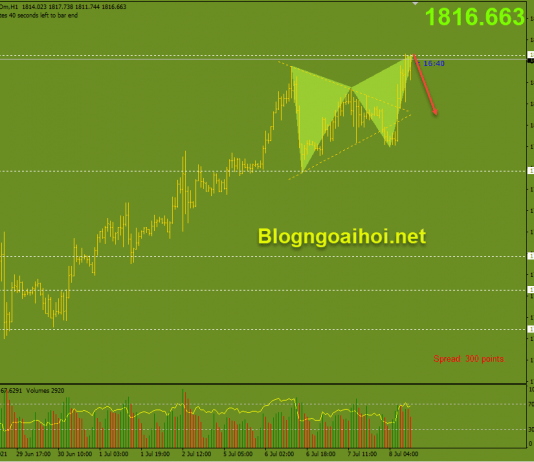 Vàng 8/7-Biên bản FOMC không có bất ngờ lớn Vàng phiên mỹ 8/7 - harmonic giảm
