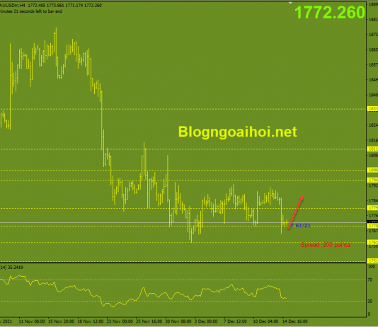 Vàng 15/12- Doanh số bán lẻ và cuộc họp FOMC Vàng 15/12-Tín hiệu False break