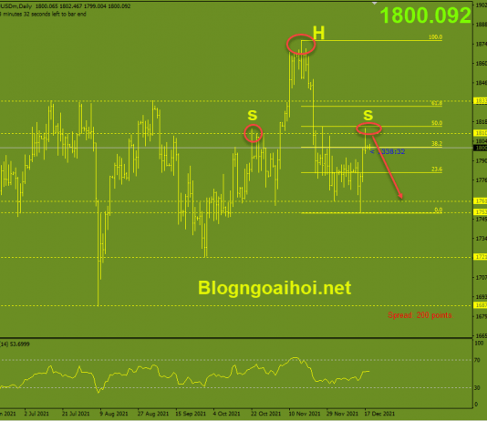 Vàng 20/12-Vàng kỳ vọng suy giảm Vàng 20/12-Vai đầu vai