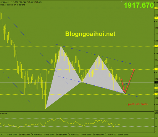 Phân tích Vàng 23/3-Lợi suất trái phiếu tăng gây áp lực lên Vàng vang-23-3-harmonic-tang