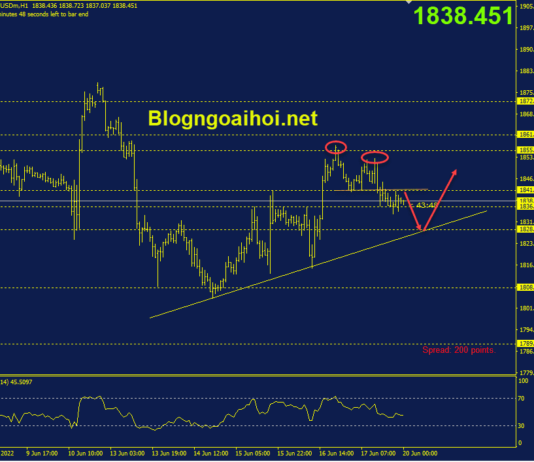 Phân tích Vàng 20/6-Rơi vào thế giằng co vang-20-6-trendline-ho-tro-tang