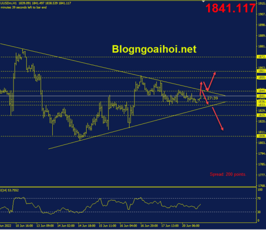 Phân tích Vàng 21/6-Chờ đợi những tin tức quan trọng vang-21-6-nen-trong-mo-hinh-tam-giac