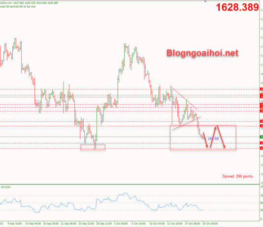 Phân tích Vàng 20/10- Suy giảm về kiểm tra đáy cũ 1615 vang-20-10-di-chuyen-trong-range-moi