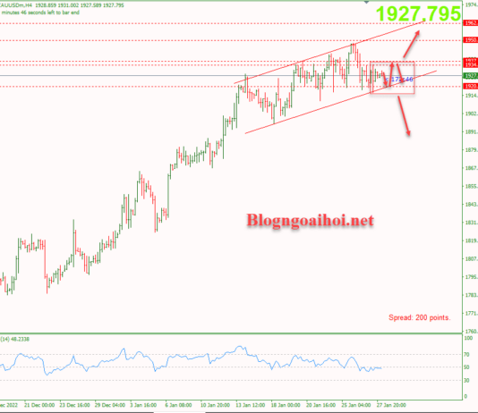 Phân tích Vàng 30/1-Di chuyển hẹp trước quyết định của FED Vàng 30/1-Di chuyển trong range