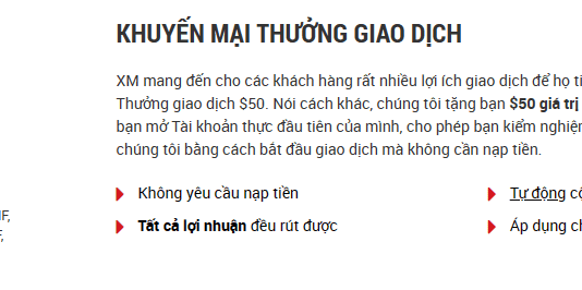 Mở tài khoản nhận ngay $50- XM bonus Khuyến mại 50$ từ XM