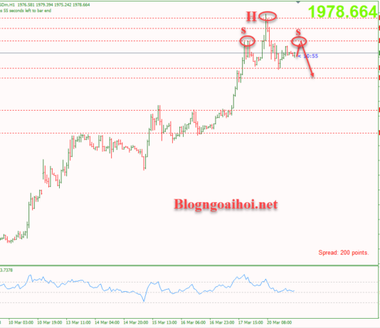 Phân tích Vàng 21/3- Vàng biến động trước cuộc họp của FED Vàng 21/3 - Kỳ vọng vai đầu vai