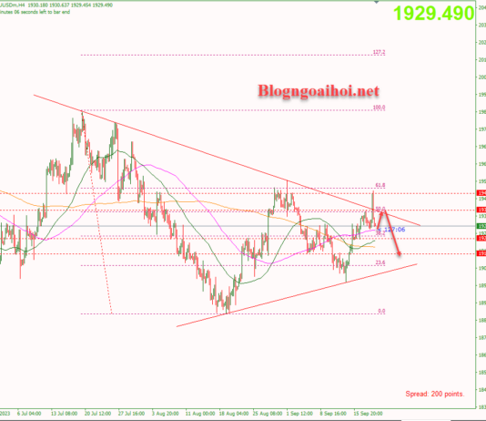 Phân tích Vàng 21/9- FED diều hâu vàng có thể suy giảm thêm Vàng 21/9-False break mô hình tam giác