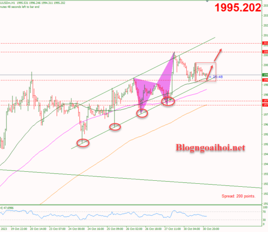 Phân tích Vàng 31/10-Di chuyển trong kênh giá tăng Vàng 31/10-Di chuyển trong kênh giá tăng
