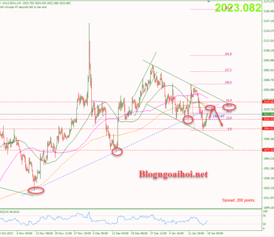 Phân tích Vàng 19/1-Vàng kiểm tra vùng trendline bị gãy Vàng 19/1-Vàng kiểm tra trendline bị gãy