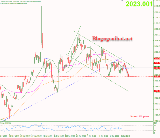 Phân tích Vàng 26/1-Tập trung vào dữ liệu Core PCE Vàng 26/1-Di chuyển trong kênh giá giảm